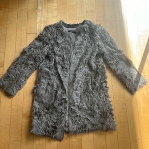 Zara grey fur coat